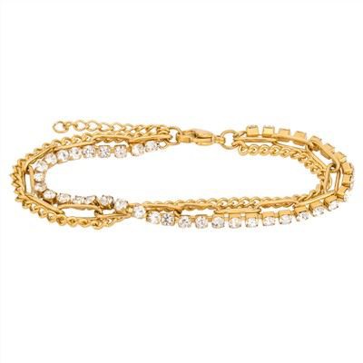 Breichled Cadwyn Haenog Driphlyg