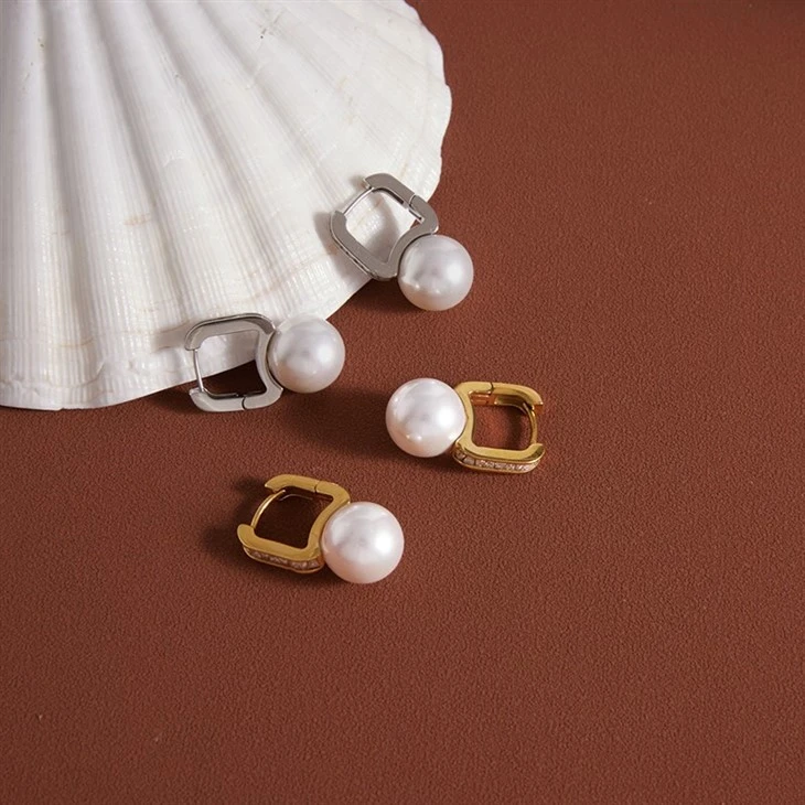 Baguette Pearl Hoops price