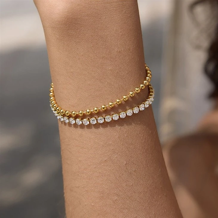 CZ Bead Tennis Bracelet best