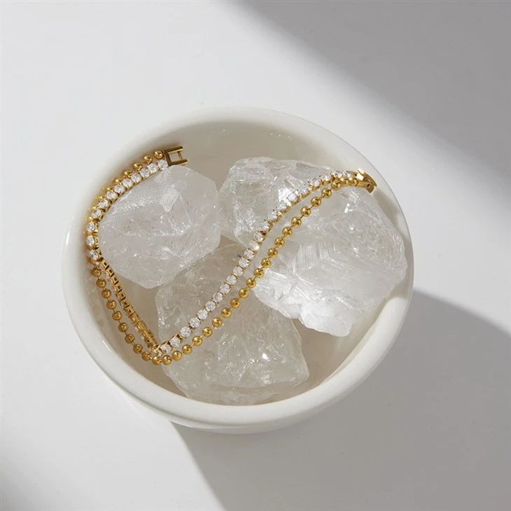 CZ Bead Tennis Bracelet high quality