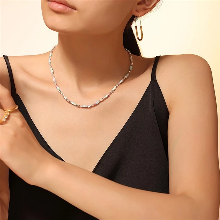 Dopamine Pastel Natural Stone Necklace factory