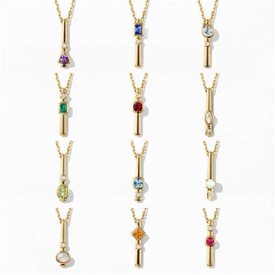 Cadwyn Pendant Bar Birthstone